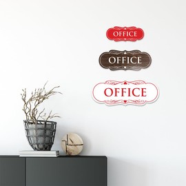 All Quality Designer Office Sign - Professional Office Signs | Easy Installation - Black/Silver - Large (1 Pack)