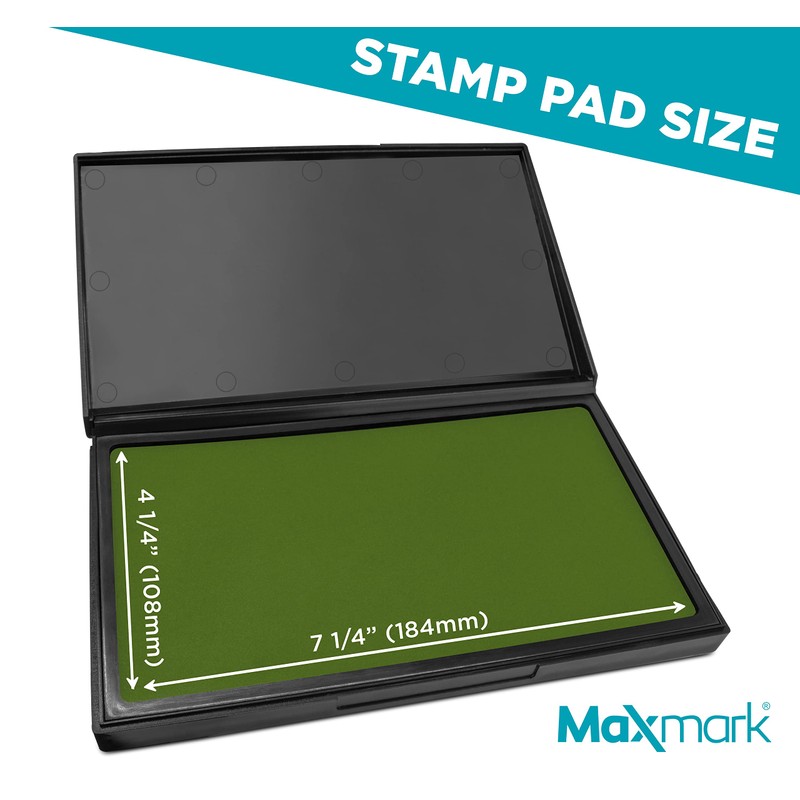 MaxMark Large Premium Olive Green Ink Stamp Pad - 3.5"