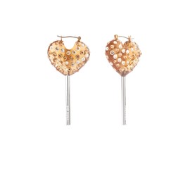 COACH Womens Signature Heart Lollipop Drop Earrings