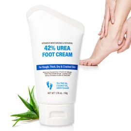 Soleneva Urea Creme 42% - Fusscreme für Sehr Trockene Füße & Rissige Hände - Hornhautentferner Creme mit Aloe Vera, Teebaumöl und Kokosnussöl - 42 Prozent Urea Fußcreme für Rissige Reparatur