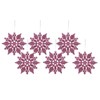 12pk Glitter Snowflake Hanging Decorations, Christmas Tree Snowflake Baubles/Ornaments (Blush