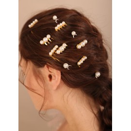 Deniferymakeup 11Pcs Pearl Wedding Hair Pins Bridal Hair Pins Set Pearl Hair Jewelry Wedding Hair Accessories for Women and Girls (Silver)