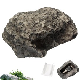 Cyrank Outdoor Rock Stone Hide a Key, Fake Rock Key Hider Outside Decoration Waterproof Dustproof Real Stone/Pine Nuts Shape Safe Stone Key Box for Spare Keys, Real Look and Feel Stone (Stone)