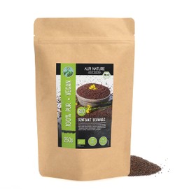 Organic Mustard Seeds All Black Brown (250 g), Organic Mustard Seeds from Controlled Organic Cultivation, 100% Natural, No Additives, Mustard Seeds Organic Black Brown, Mustard Seeds Organic