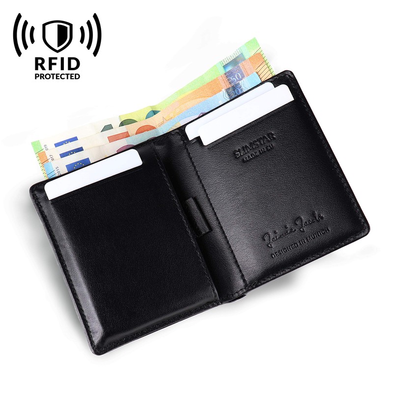 Jaimie Jacobs Slimstar Men's Slim Leather Wallet, Portrait Format, black,