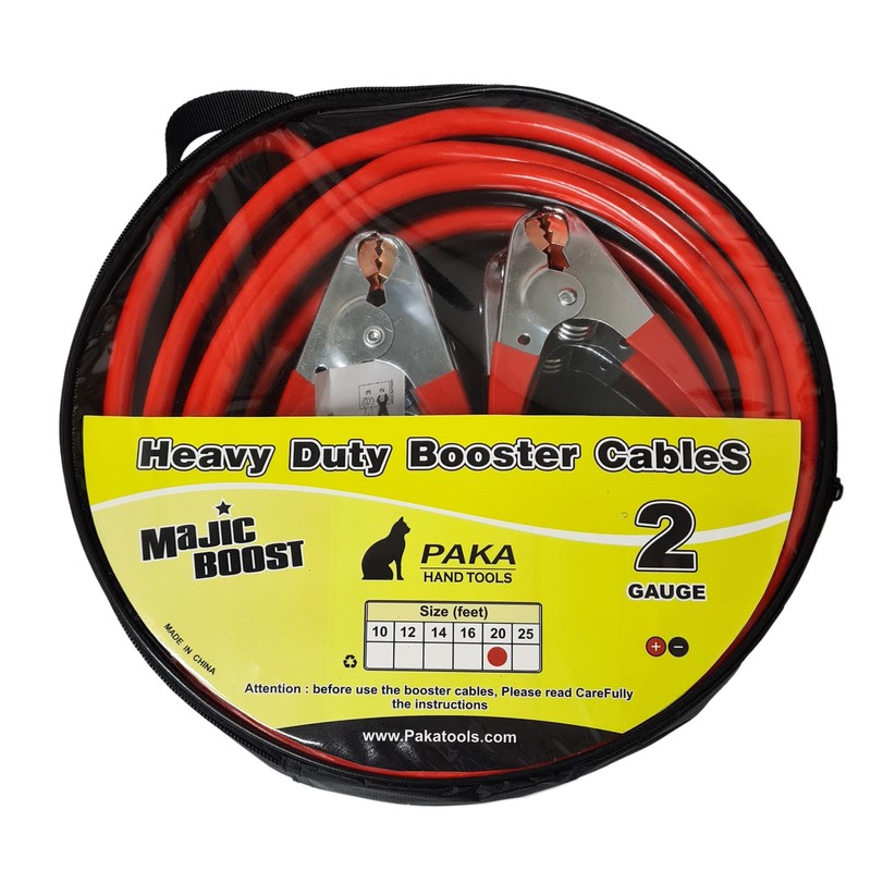 Industrial Heavy Duty 20 Feet 2 Gauge Booster Jumper Cables,