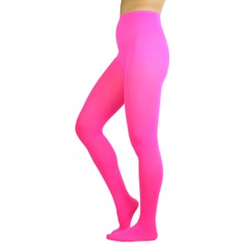 ToBeInStyle Women's Sheer Nylon Tights - Neon Pink - One Size