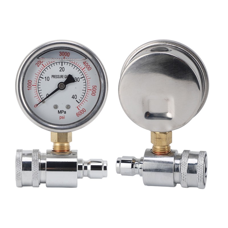 Pressure Washer Gauge 6000psi High Pressure 3/8in Quick Connect Parts