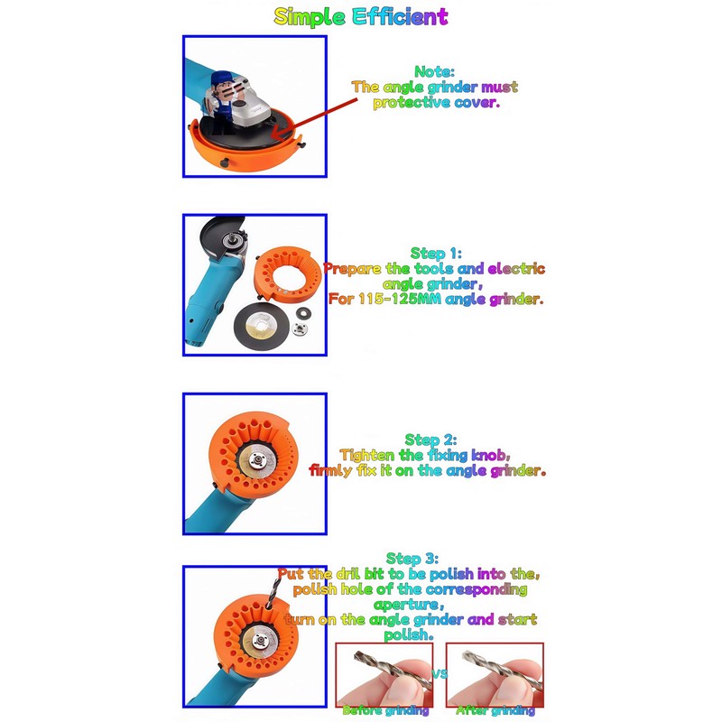 Power Drill Bit Grinding Tool&Sharpening Jig For 2 to 13mm