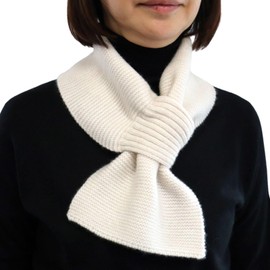 I.P.P Mini Scarf, 100% Cashmere, 2.1 oz (60 g), Lightweight, Compact Type, Men's, Women's, Valentine's Day, White Day, Gift, Present, white