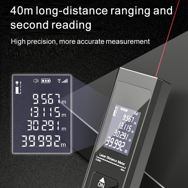 Laser Distance Measure with LCD Backlight 131 Feet High Accuracy