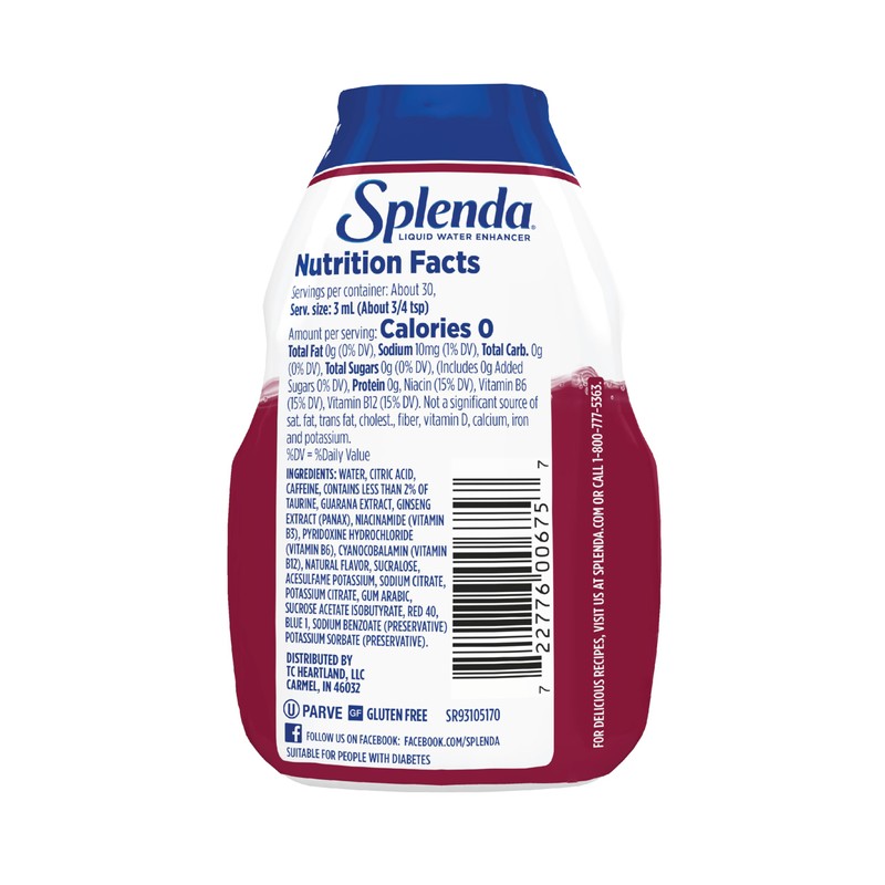 SPLENDA Energy Liquid Water Enhancer Drops, Sugar Free, Zero Calorie,