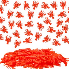 50 Pcs Lobster Toy Soft TPR Rubber Lobster Models Fake Crawfish Decorations Mini Red Lobster Lifelike Crawfish Decor for Early Education Teaching Aids, Food Models, Pendants, Party Shooting Props