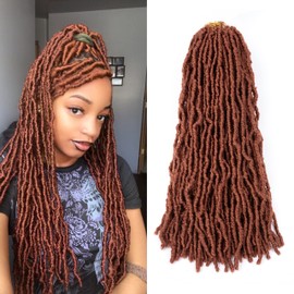 Ginger Faux Locs Crochet Hair Soft Locs 24 inch 7 Packs Pre Looped Crochet Locs Goddess Locs Crochet Hair For Black Women Braiding Hair Extensions (24 Inch (Pack of 7), 350#)