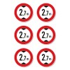 Stickers: Diameter 50 mm, Pack of 6 - Maximum Head/Prohibition