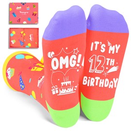 HAPPYPOP 12th Birthday Gifts Ideas - Socks for Kids Age 12, Gift Ideas for 12 Year Old Tween Girls Boys, Presents for 12 Year Olds