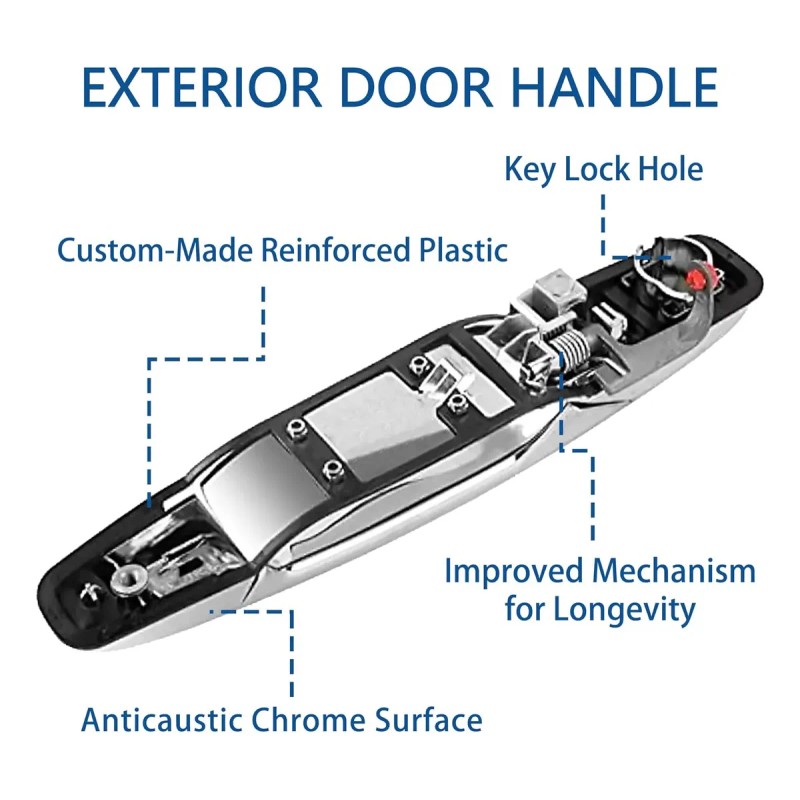 Manija Cromada Exterior Chevy/silverado/suburban/tahoe/gmc 2 Trasera