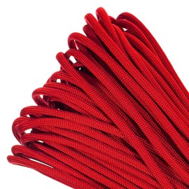 Paracord Planet Genuine Type III 550lb Paracord – Nylon Cord in Solid, Multi, and Reflective Colors – Imperial Red (25 ft)