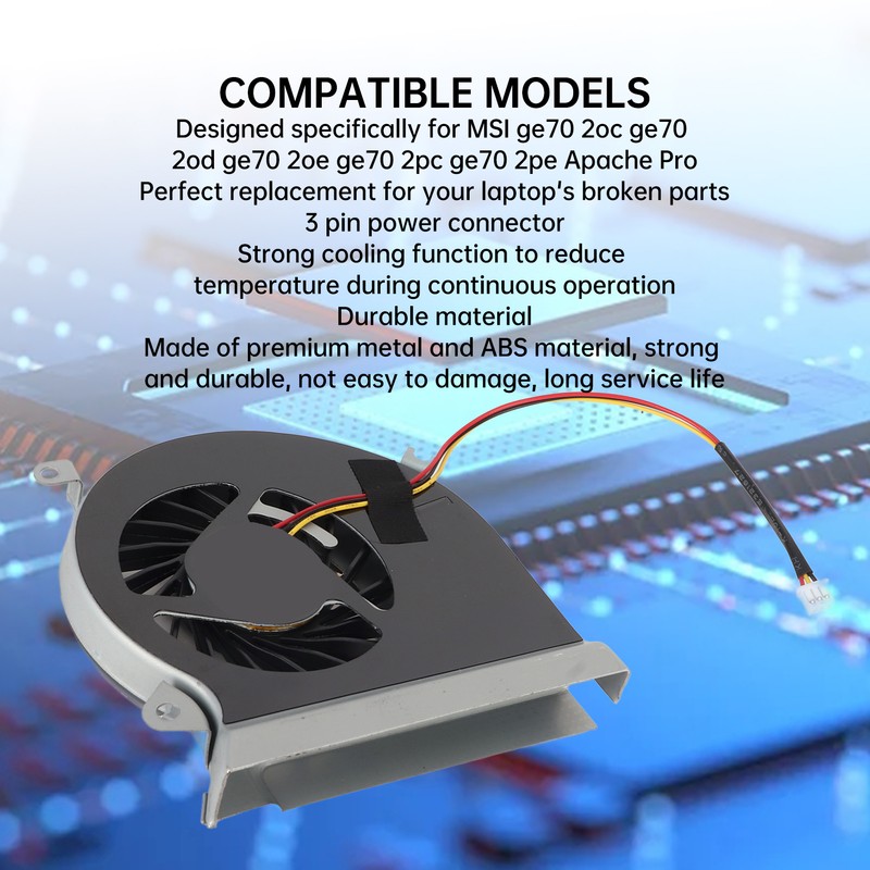 Laptop CPU Cooling Fan Replacement for MSI Ge70 2oc Ge70