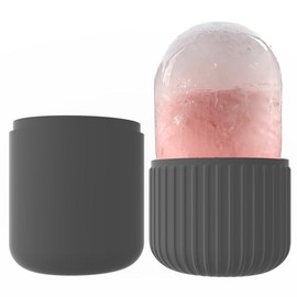 Beauty Ice face roller reduces puffiness, tightens skin, shrinks pores, and boosts glow. Reusable, travel-ready tool for daily facial and skincare routines. Eco-friendly (Black)