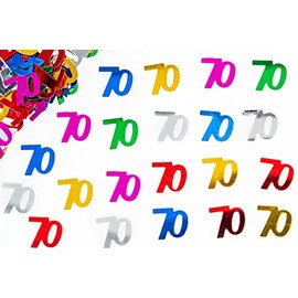 56g Multicolour 70th Birthday Confetti Foil Metallic Glitz Table Scatter Sprinkles Age Bday Party Decorations