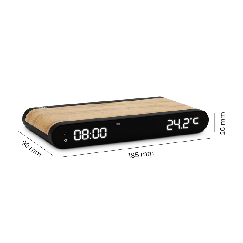 MOOOV 477349 Alarm Clock, Charger, Induction, 15 W and USB-C