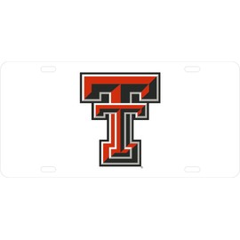 Decorvo Texas Tech License Plate Acrylic Tag - Red Raiders Car Truck Accessory