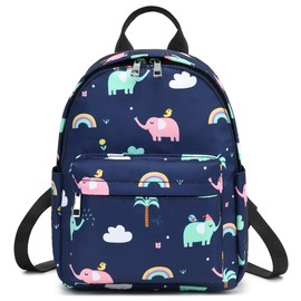 Xunteny Elephant Mini Backpack Women Girls, Small Backpack Purse for Adults Teens Kids School Travel (Blue)