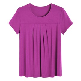 Latuza Women's Pajamas Pleated Loungewear Top and Capris Pjs Set 2X Boysenberry