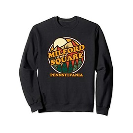 Vintage Milford Square, Pennsylvania Mountain Hiking Print Sweatshirt