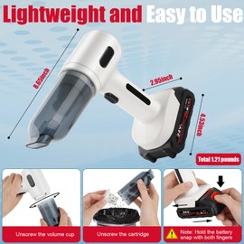 Runful 4000mAh Battery High Power Handheld Car Vacuum Cleaner, 25000PA Powerful Car Vacuum Blow and Suction 2 in 1, Best Cordless Vacuum,High Power Portable Vacuum Cleaner for Home