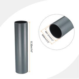MECCANIXITY 3.5 Inch PVC Rigid Tube Round Pipe Hardware Tubing 81.2mm ID 89mm OD 35cm/14" Length Light Grey High Impact for Water Pipe, Cable Sleeve