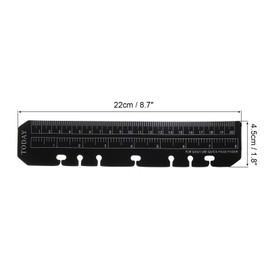 PATIKIL 20pcs 22cm x 4.5cm Bookmark Ruler Snap-in Ruler Page Marker Bookmark Measuring Tool for A5 Size 6 Ring Binder Notebook, Black
