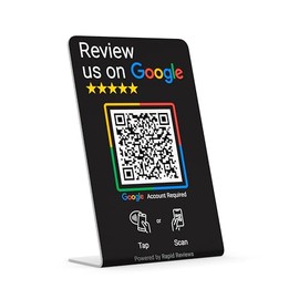 Review us on Google NFC & QR Contactless Card (Black, Countertop Stand)