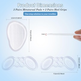 8PCS Gel Shoe Cushion Set,High Heel Comfort Inserts for Women