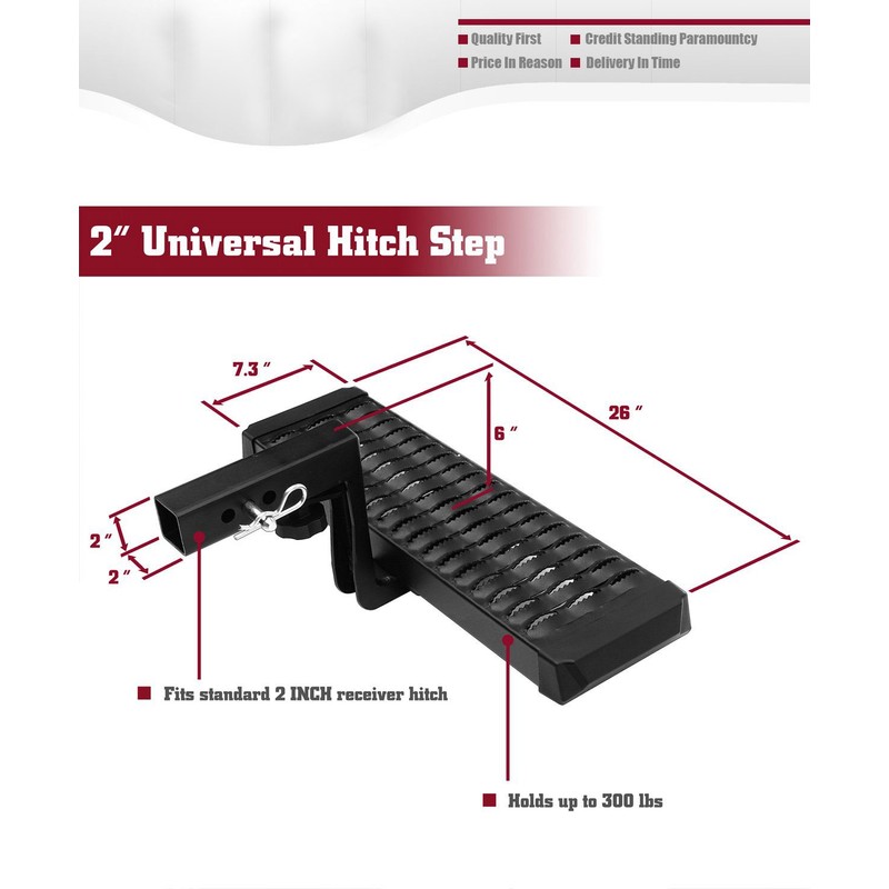 TAC Aluminum Hitch Step Universal Fit 2" Rear Hitch Receivers