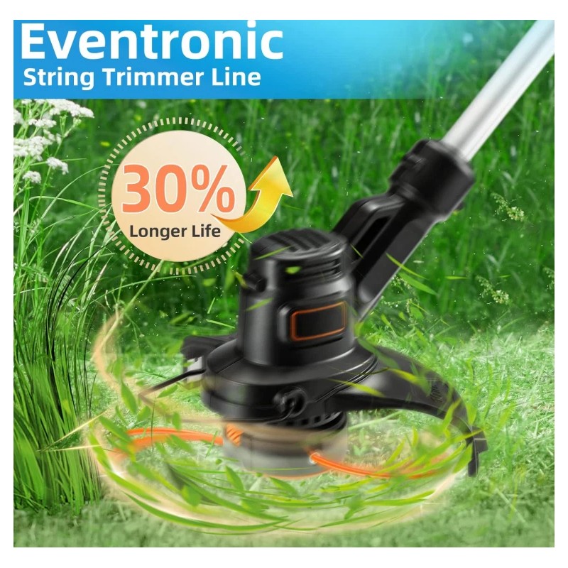 Eventronic String Trimmer Line, Weed Eater String Orange Premium Nylon,