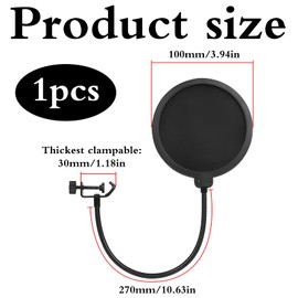 Microphone Pop Protection, Pop Protection, Microphone, Pop Filter, Professional Microphone Pop Filter Mask Shield, Mic Wind Protection Foam, Fur Blue Yeti, Snowball, Quadcast and Any Other Microphone