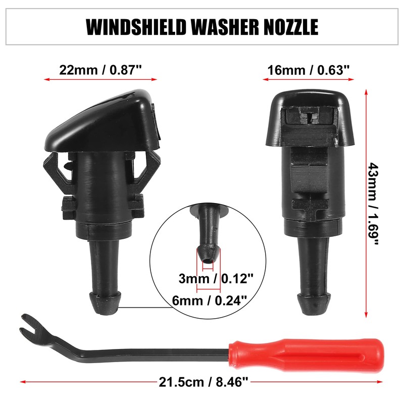 X AUTOHAUX 14pcs Front Windshield Wiper Washer Nozzle Spray Jet