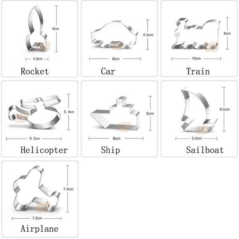 Transport Cookie Cutter Set,7pcs Cookie Cutter Train Cookie Cutter Car