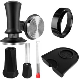 Yeelan Coffee Tamper Set, 5 Coffee Accessories Including Tamper 51 mm, 8 Espresso Needle Wdt Tool with 8 Replacement Needles, Dosing Ring 51 mm, Espresso Accessories for Baristas, Coffee Lovers