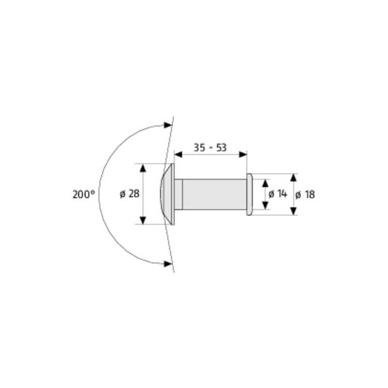 ABUS 45240 Door Peephole Type 2200 G SB Brown