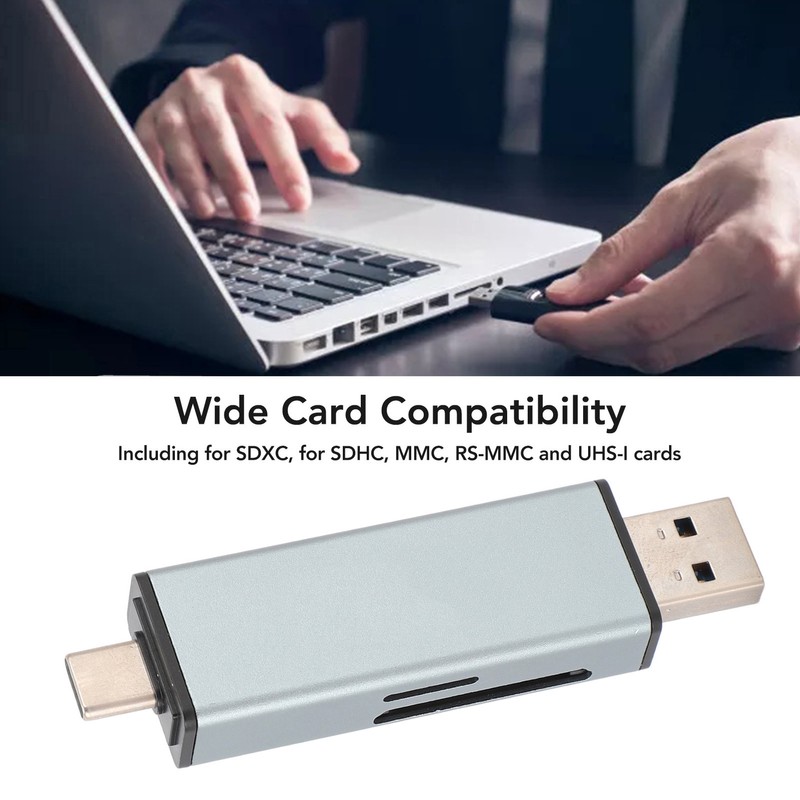 USB 3.0 Card Reader Plug and Play Dual Connector Memory