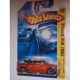 Hot Wheels 2007 New Models -#20 Chevy Silverado Shiny Black Base #2007-20 Collectible Collector Car