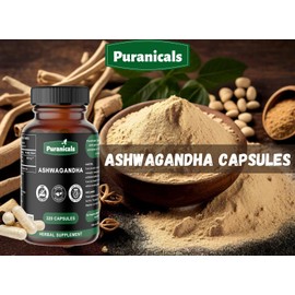 Puranicals Ashwagandha Premium 320 Capsules Non GMO and Gluten Free | Herbal Supplement | 800 mg Per Serving | Made with 100% Pure Herb Ashwagandha Powder
