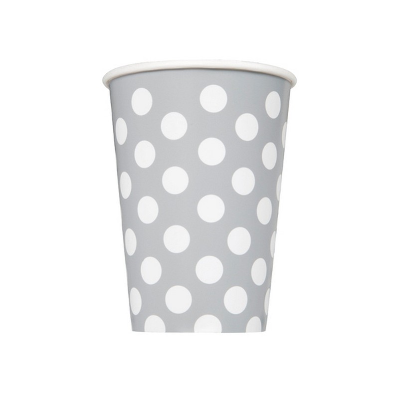 Polka Dot Party Paper Cups - 12 Oz, Sunflower Yellow,