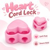 5-Piece Heart-Shaped Knitting Needle Stoppers – Double-Hole Spring Cord Locks