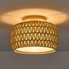 ALAISLYC Boho Rattan Flush Mount Ceiling Lights 12 Inch Farmhouse