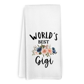 KFXHANGD Gigi Gifts Kitchen Towels, Gigi Gifts for Grandma, World’s Best Gigi Dish Towels, Gigi Mothers Day Birthday Gifts, Gifts for Gigi, Gigi Hand Tea Towels for Bathroom Kitchen, 16x24 Inches