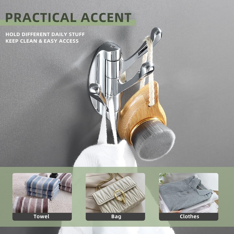 Angle Simple Folding Coat Towel Hook, Metal Robe Hook, Bathroom